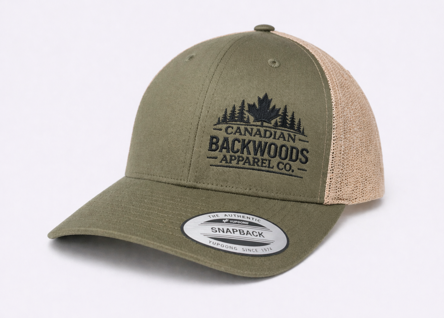 Snap Back - Green and Beige