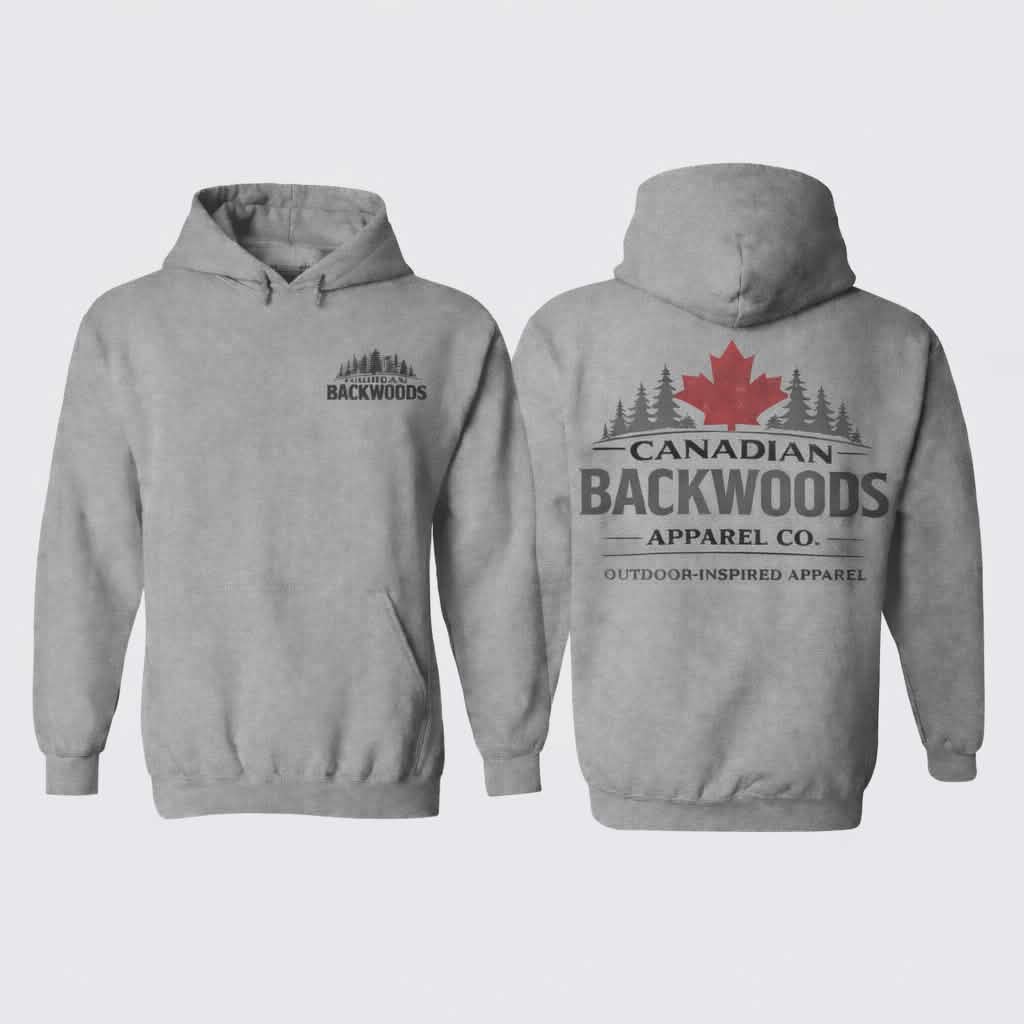 Grey - Front and Back Logo Hoodie